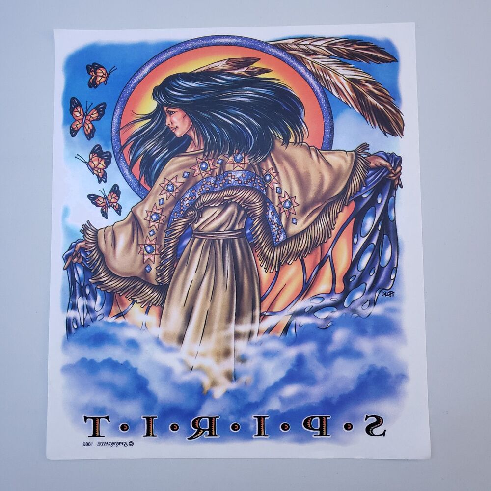 Peck Springhill Dancing Native American Woman Tshirt Iron On Decal Spirit Vtg